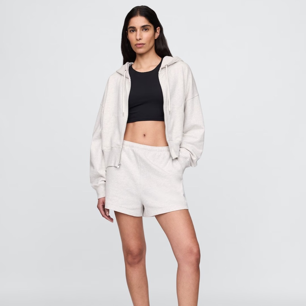Gap Heavyweight Zip Hoodie VintageSoft Joggers Sweat Shorts Pale Heather Grey